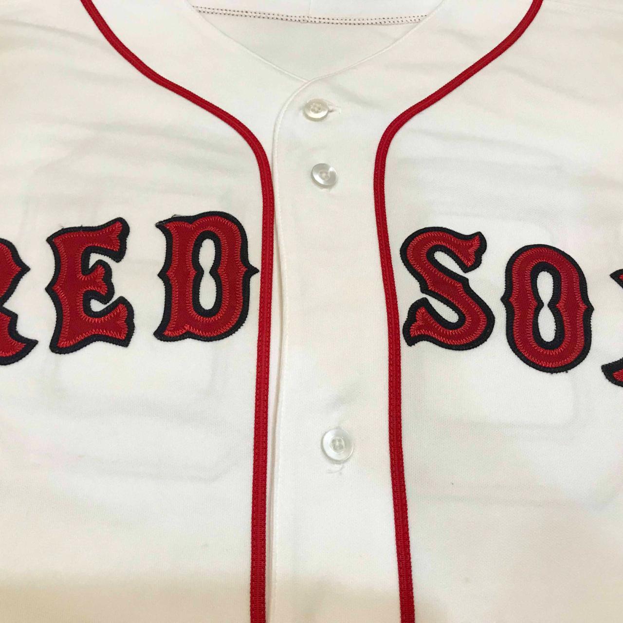 Boston Red Sox Baseball Jersey Size: XL Fit: Check - Depop