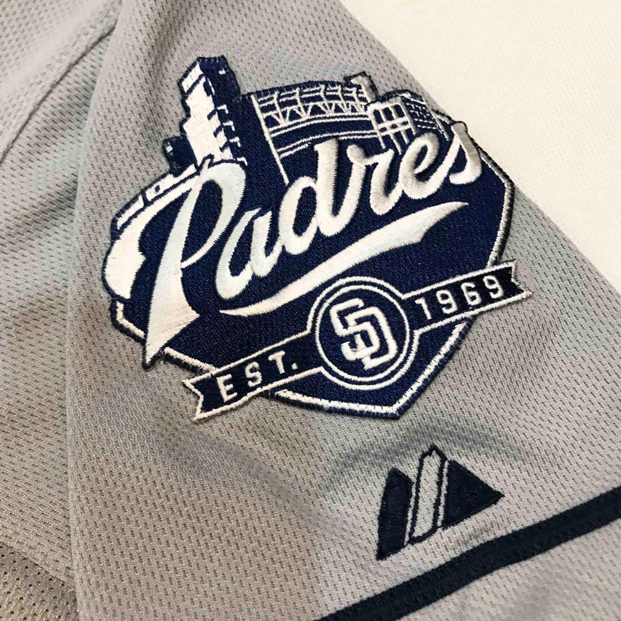 White San Diego Padres basbeball jersey Majestic - Depop