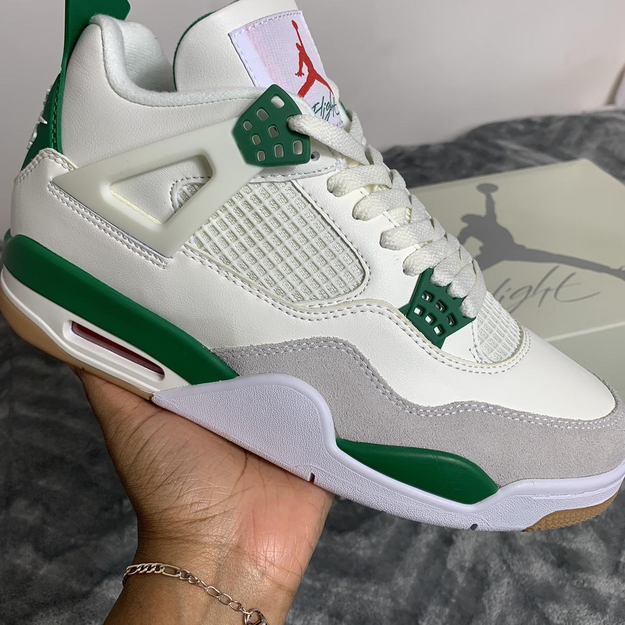 air jordan 4 summit white pine green