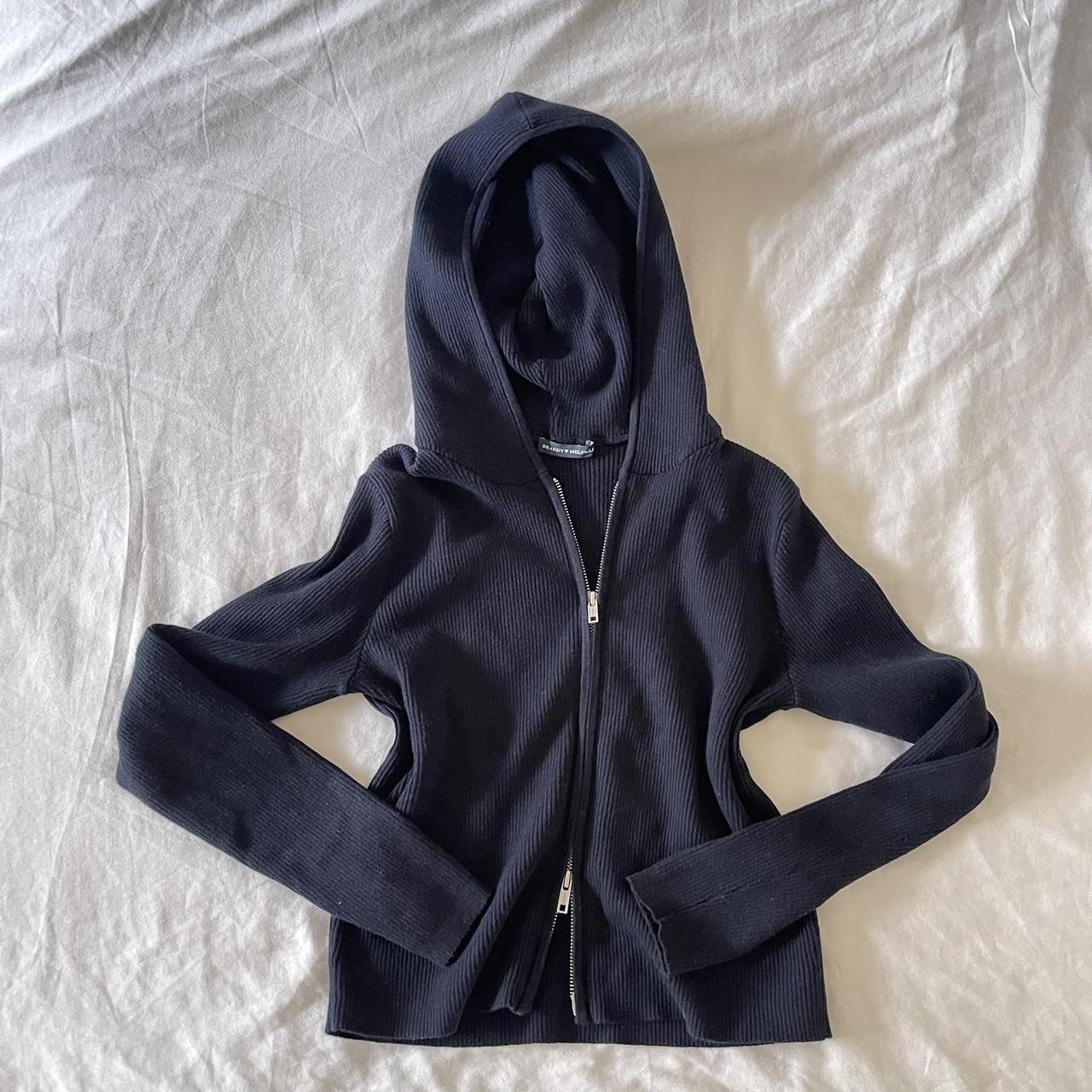 brandy melville navy zip up Arden hoodie... Depop