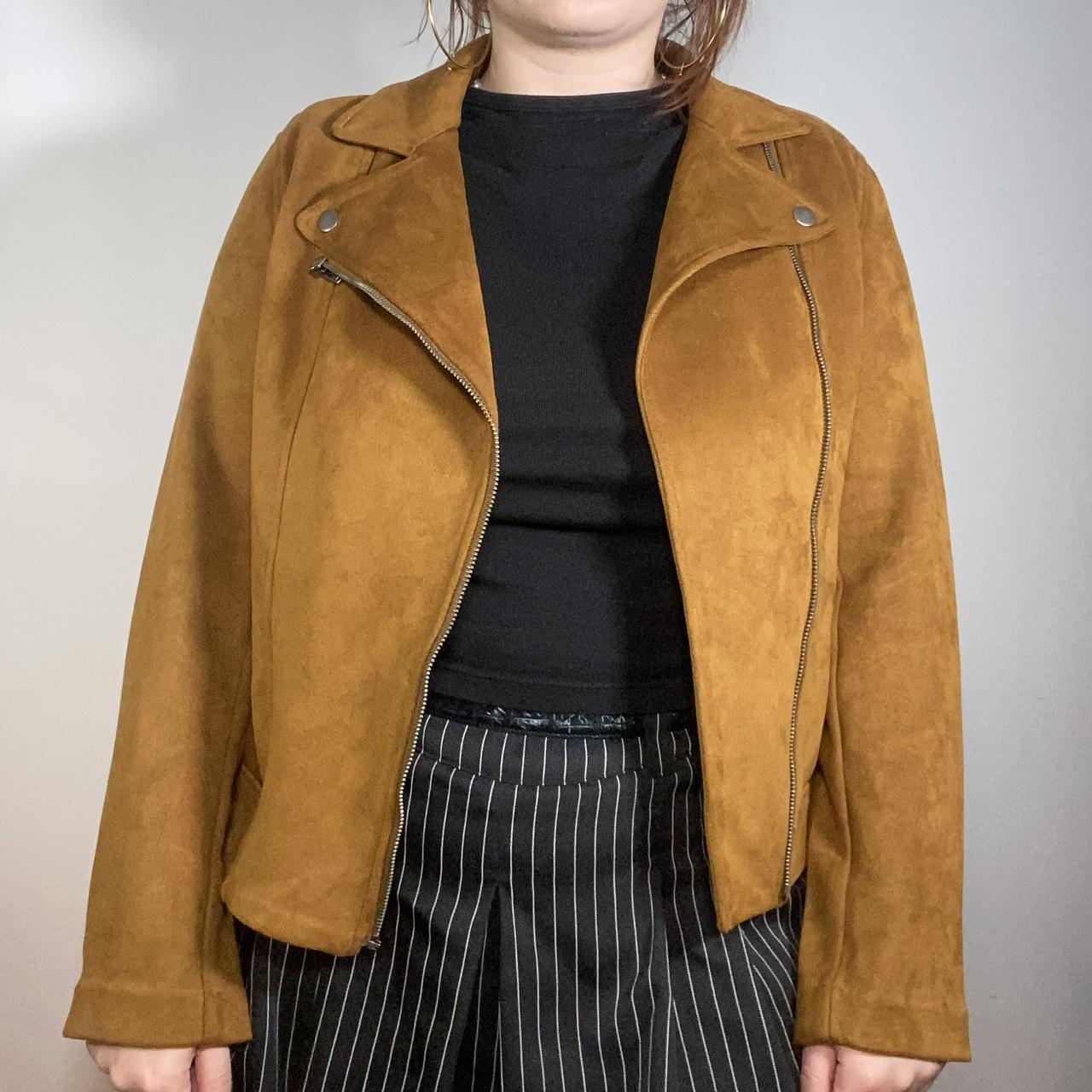 Faux suede moto jacket old navy brand asymmetrical