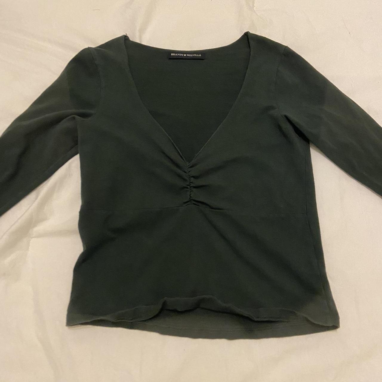 Brandy Melville Women's Green Blouse Depop