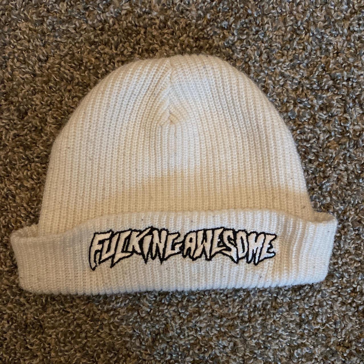 White Fucking Awesome Beanie #beanie | Depop