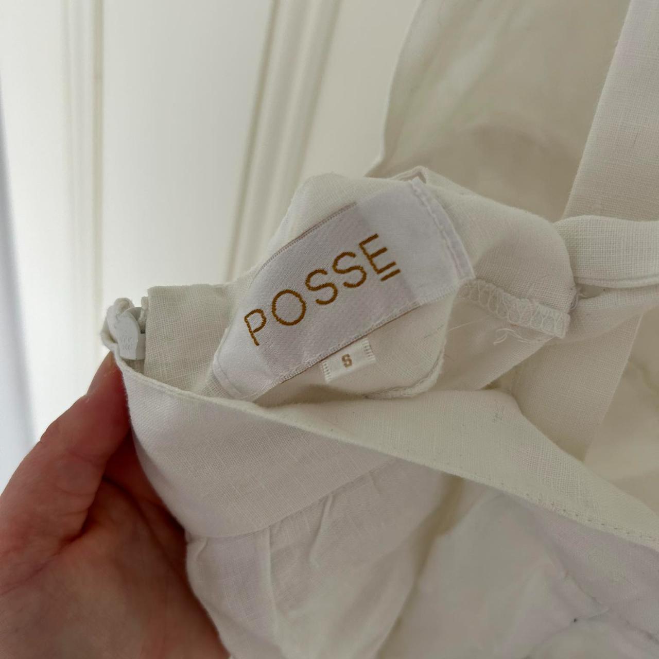 Posse white linen playsuit Size Small Worn twice - Depop