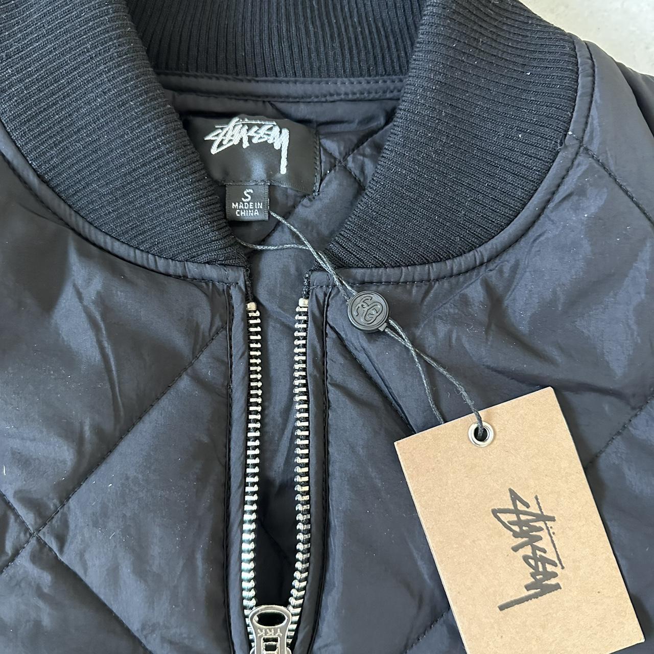 Black Stussy Dice Liner Quilted Bomber Jacket Size | Depop