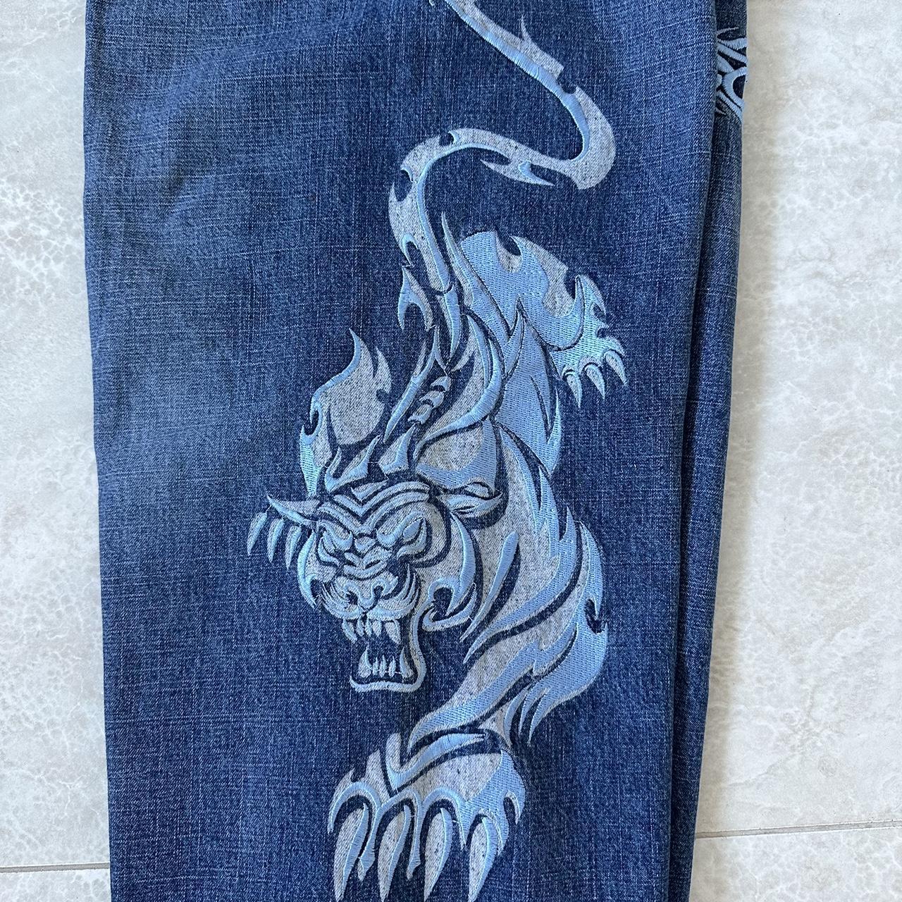 SUPER RARE Vintage Tribal Tiger JNCO Jeans Size... - Depop