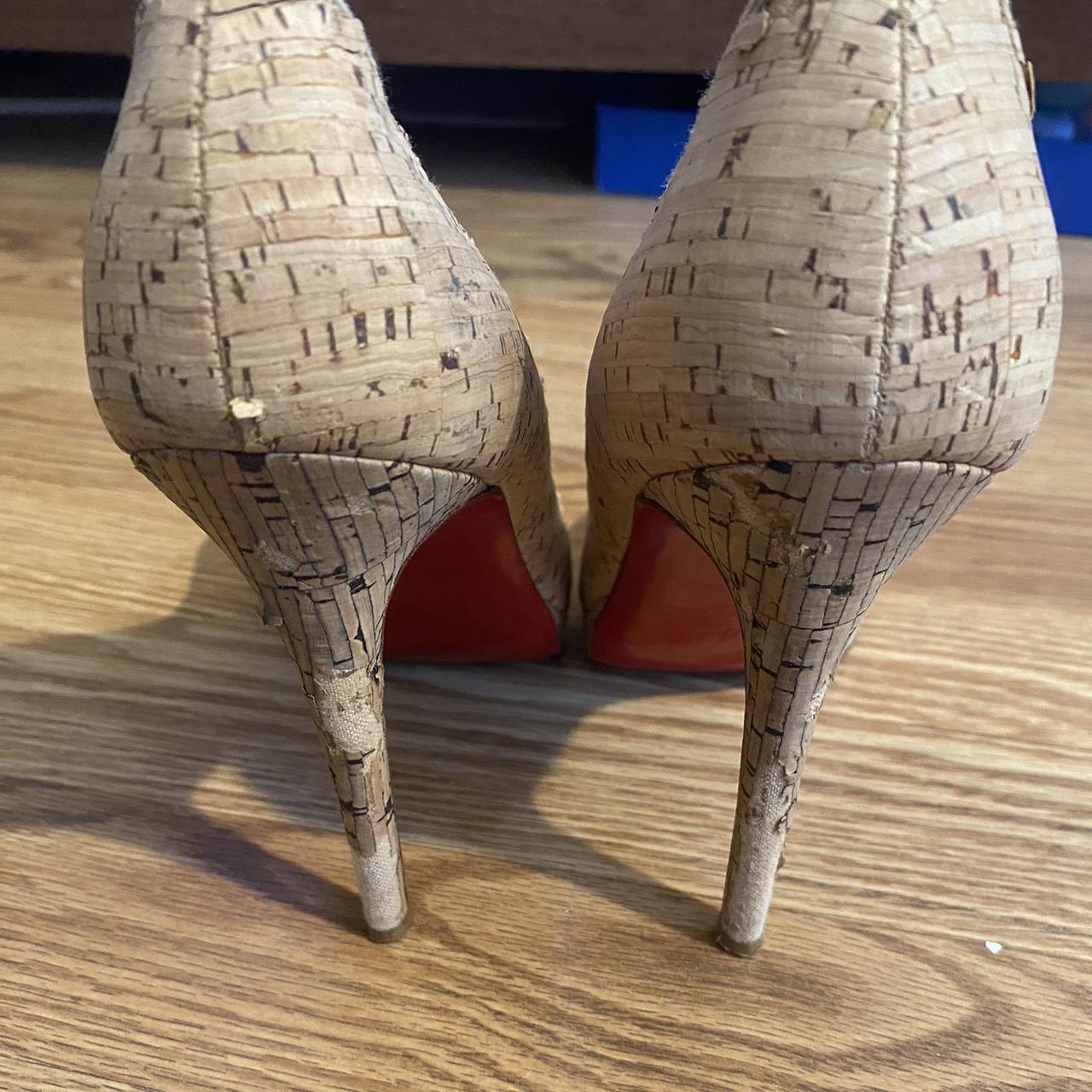 Christian Louis Vuitton cork red bottoms. Fits a - Depop