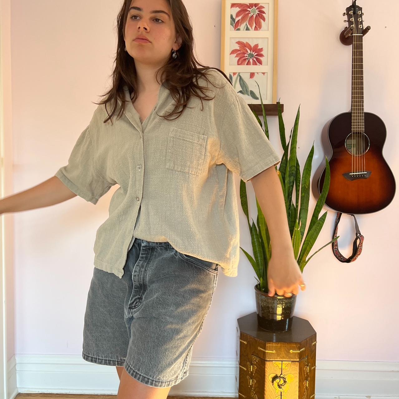 Women's Brown and Grey Shirt Depop