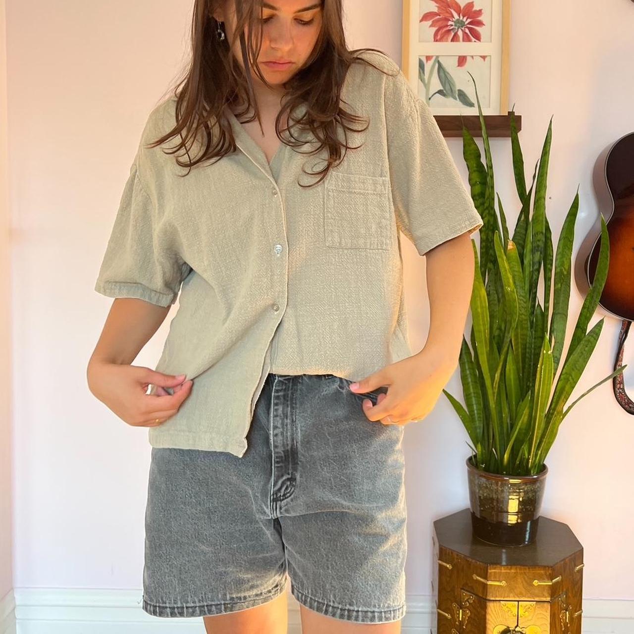 Women's Brown and Grey Shirt Depop