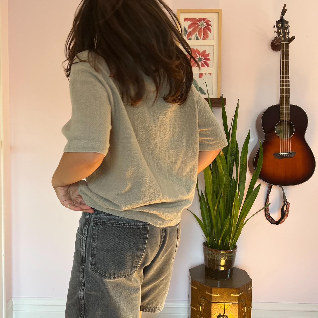 Women's Brown and Grey Shirt Depop