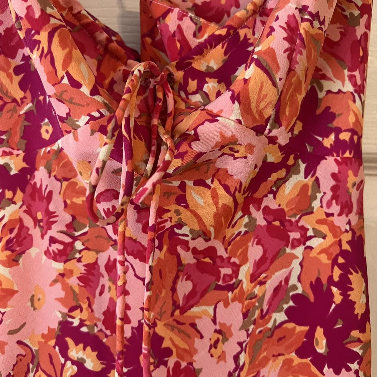 Express Women's Pink and Orange Dress Depop