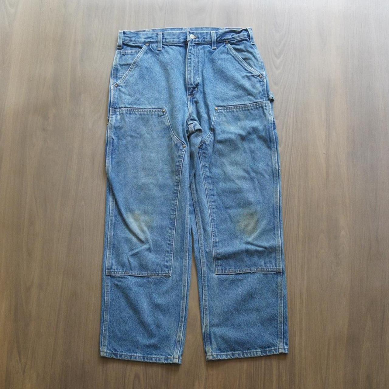 Carhartt Double Knee Blue Jeans Rare blue jeans... - Depop