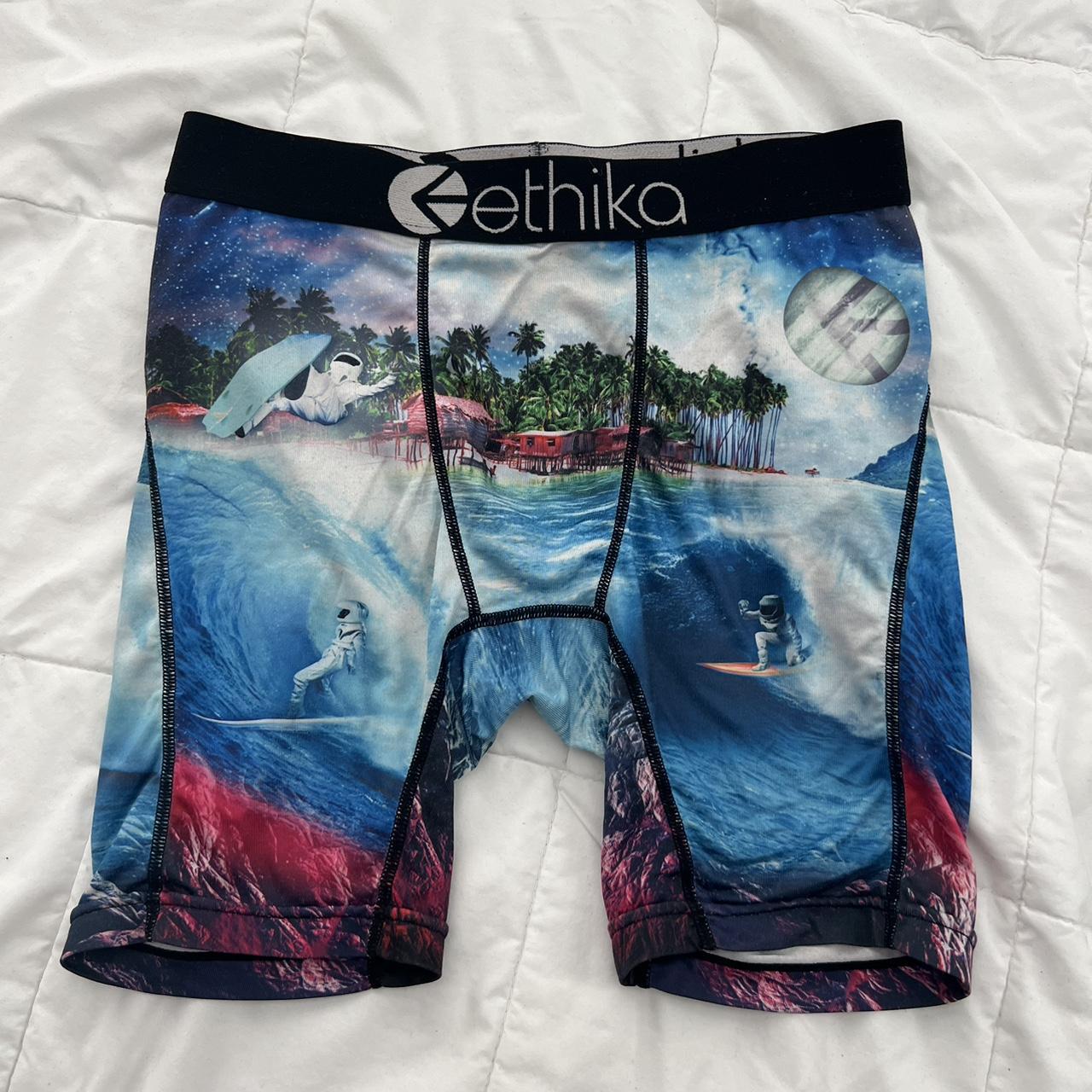 Ethika Men's Blue and Purple Shorts | Depop