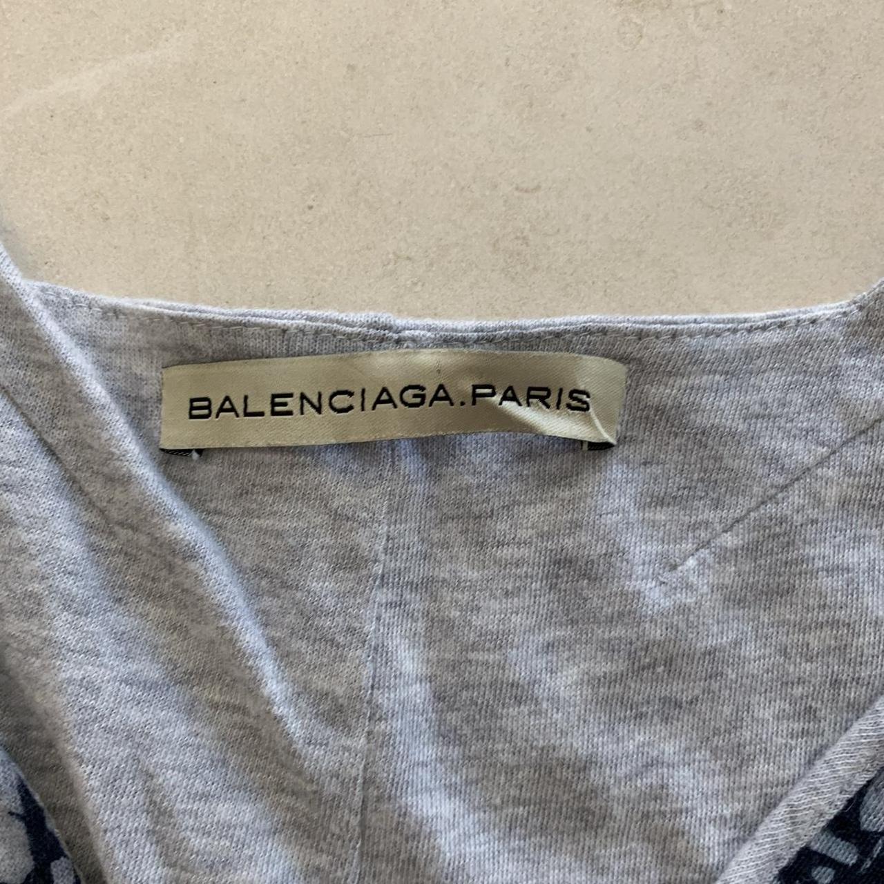 Balenciaga Women's Blue and Grey Top | Depop