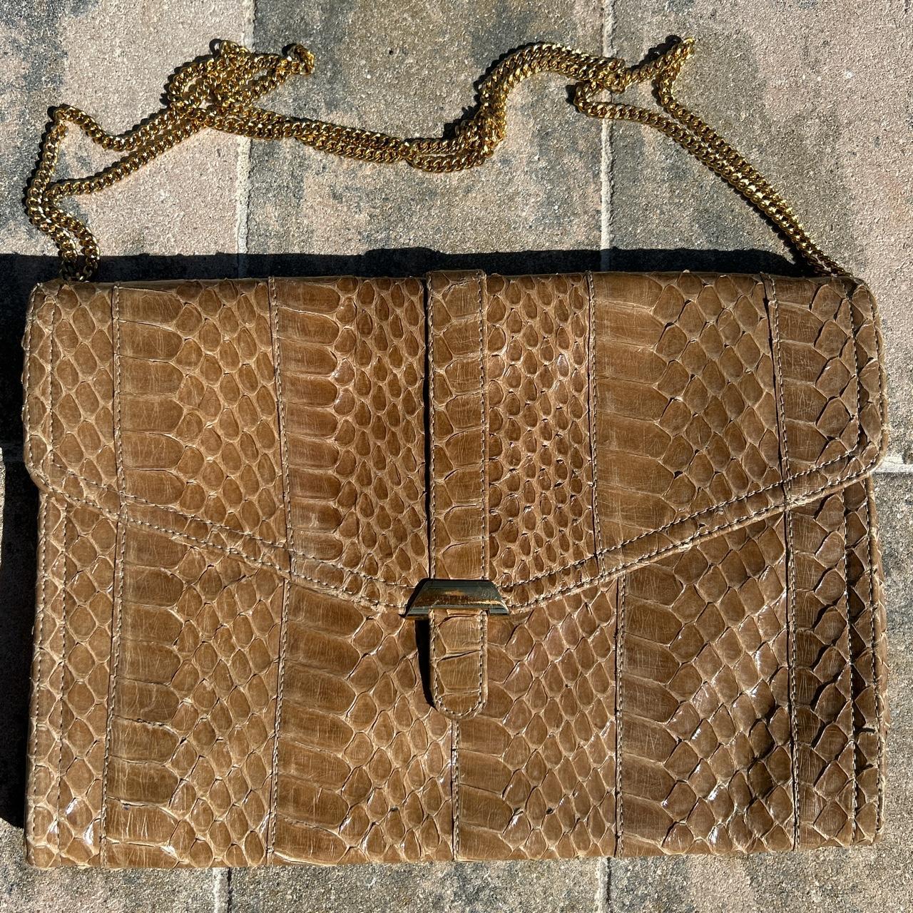 Bags | Genuine Python Snakeskin Western Purse Handbag Leather Gloves Belt  Vintage | Poshmark
