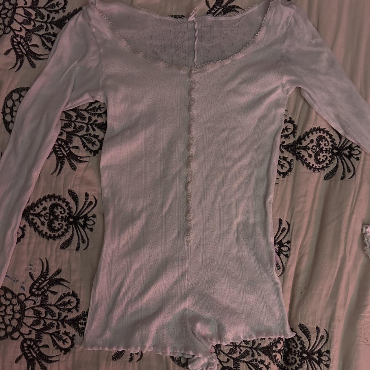 cute coquette pajama one piece in good condition... - Depop