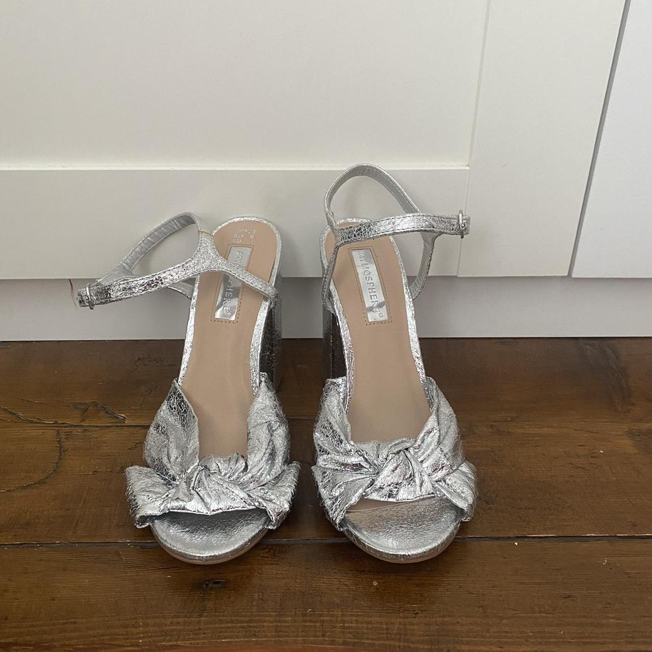 metallic chunky heels