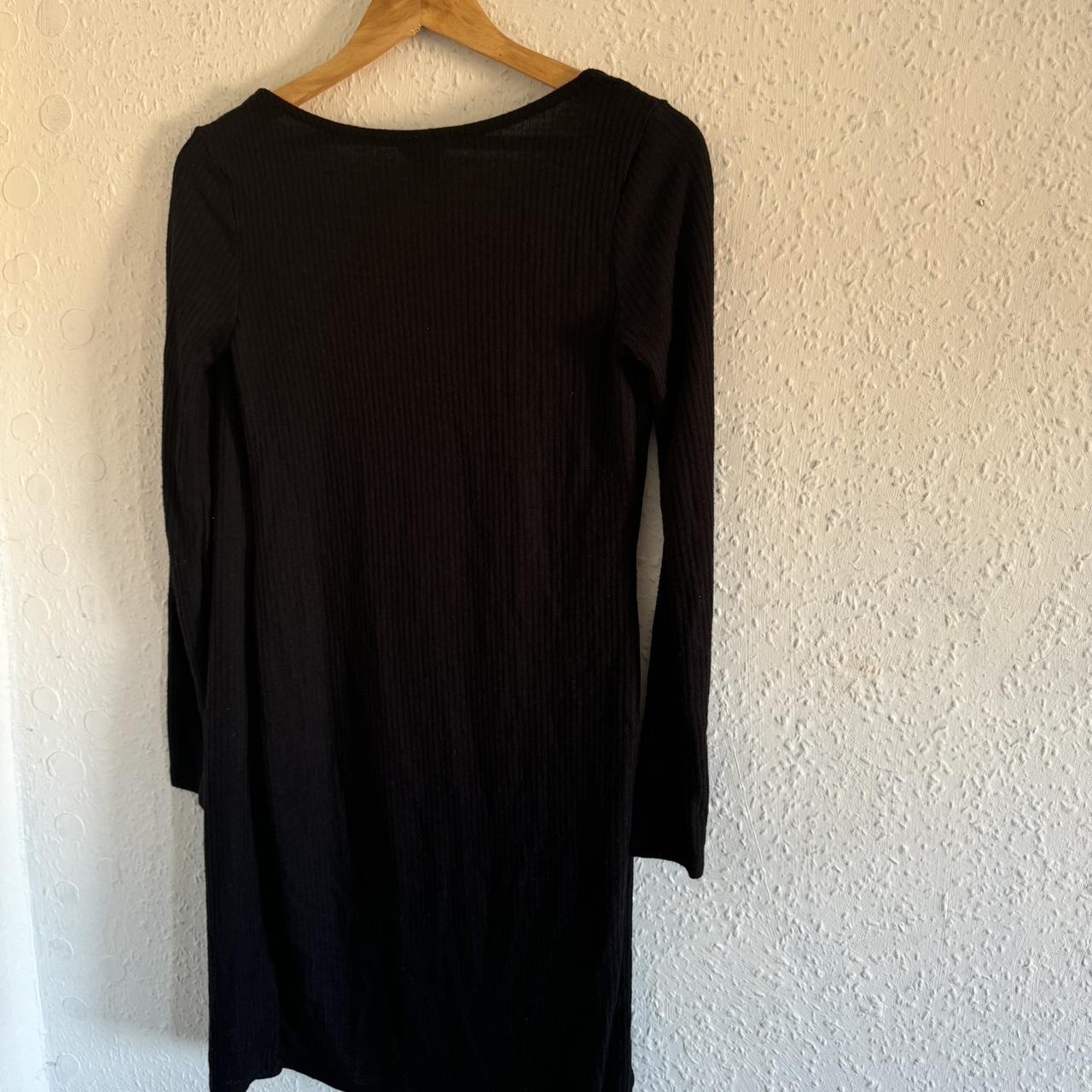 Black Monki Midi Length Button Up Bodycon dress Depop