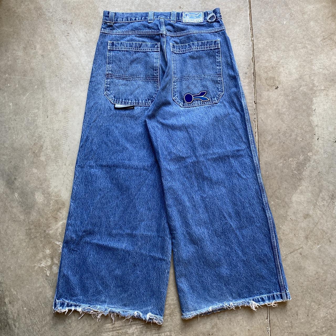 Y2k KiKwear Rave Denim Wide Pant... - Depop