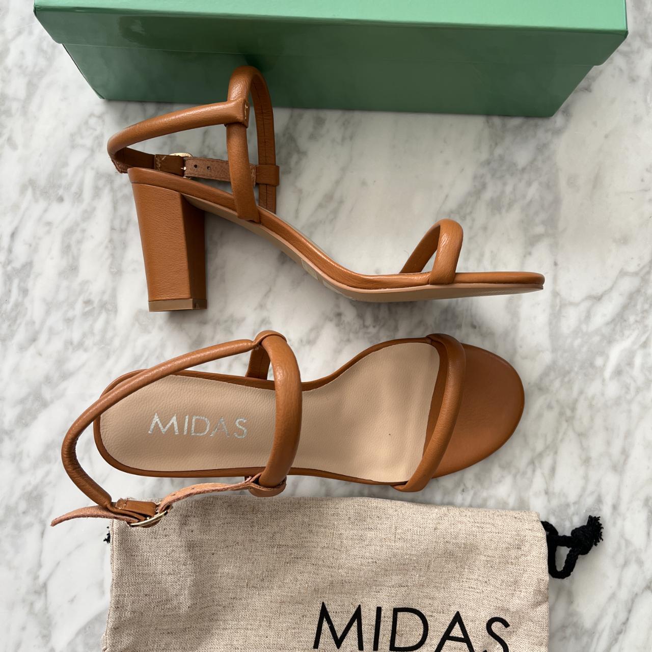 MIDAS Gablee Dark Tan Leather Sandals Sz 40 padded Depop