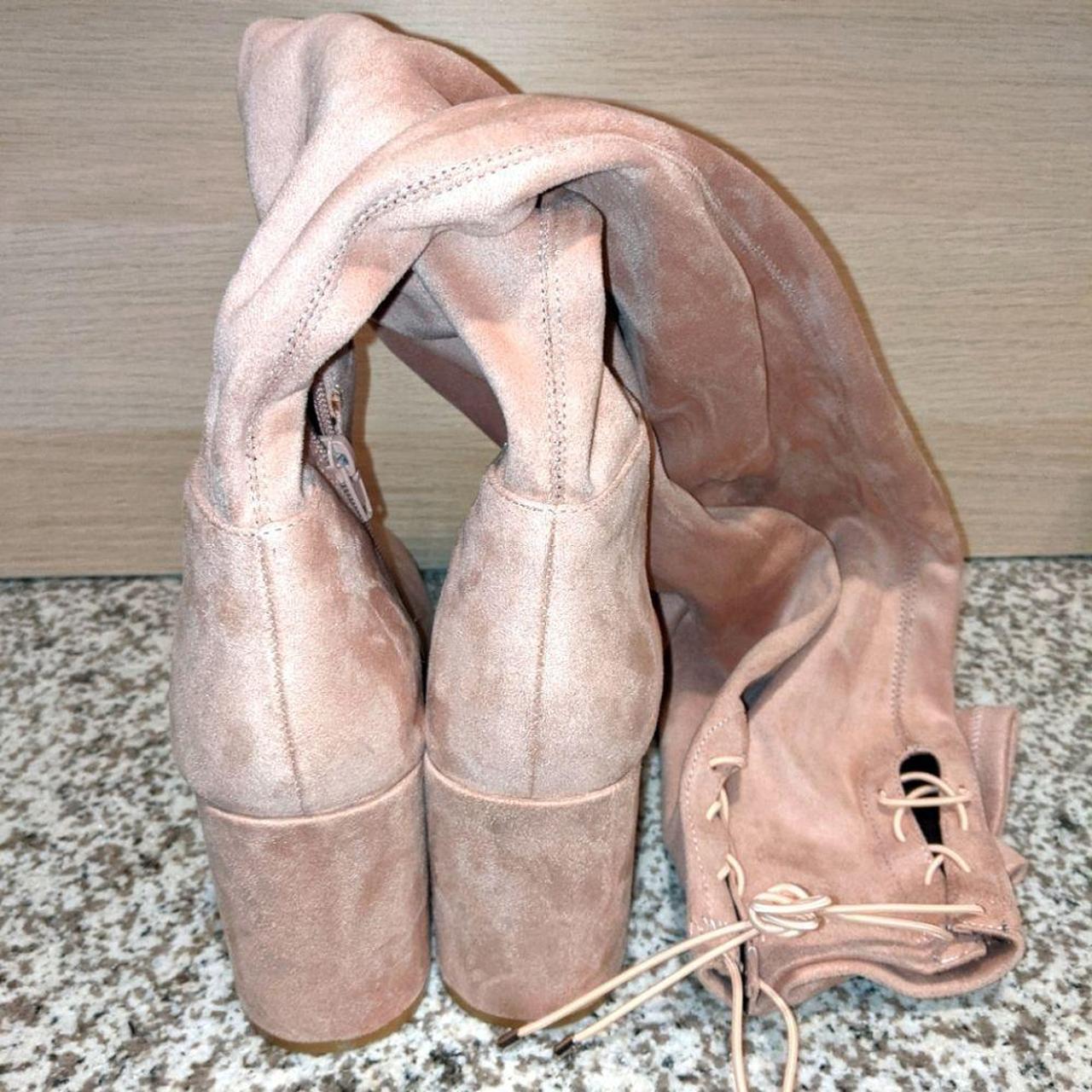 Chinese Laundry Suede Pink Over Knee Boots Size - Depop