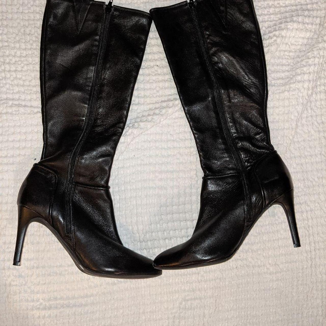 Antonio Melani Genuine Leather High Heel Boots Size... - Depop