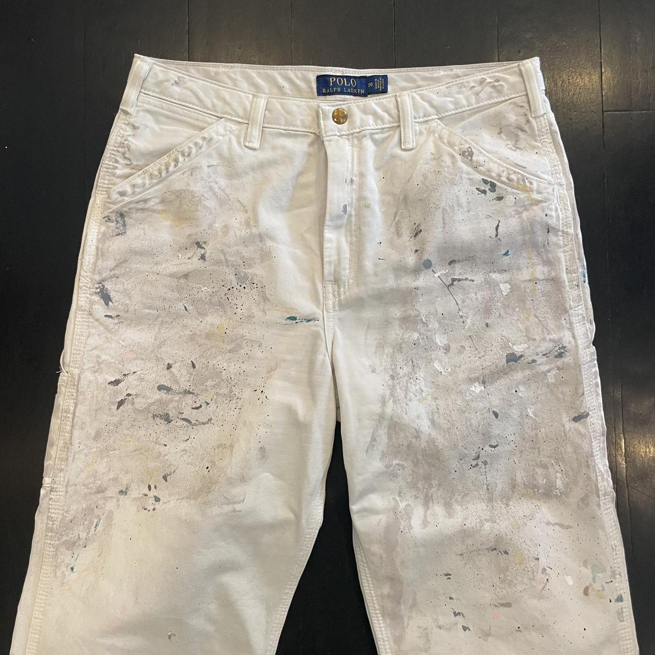 POLO Ralph Lauren paint splattered white cargo | Depop