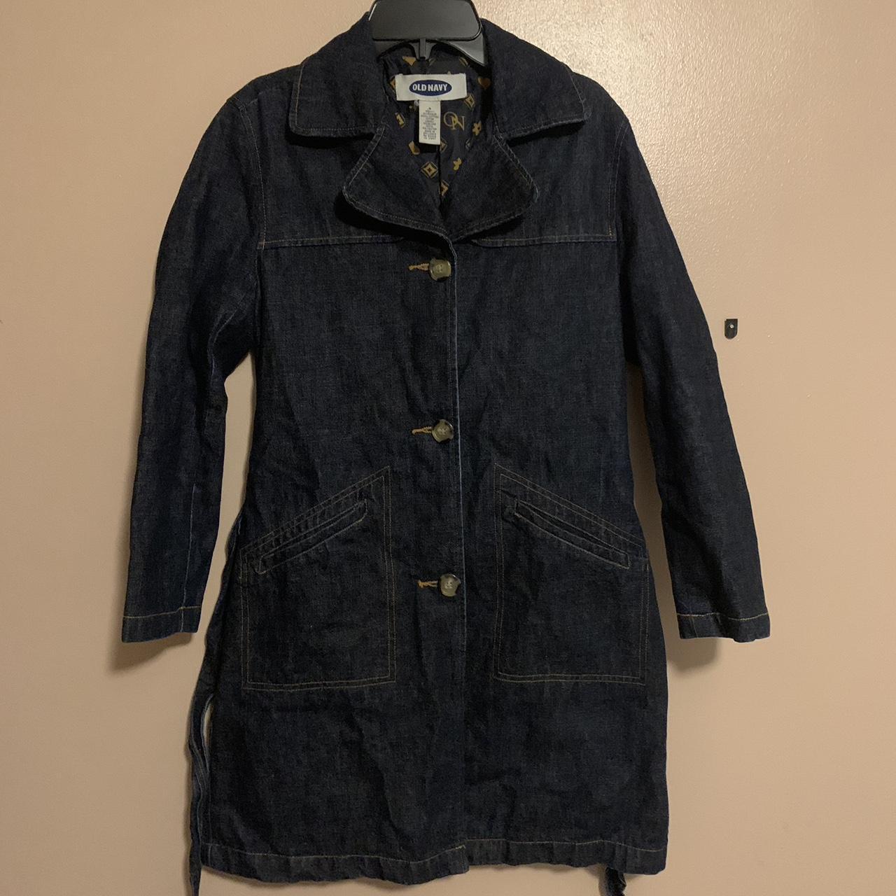 Old Navy Denim Trench Coat Labeled A Small Would Fit Depop