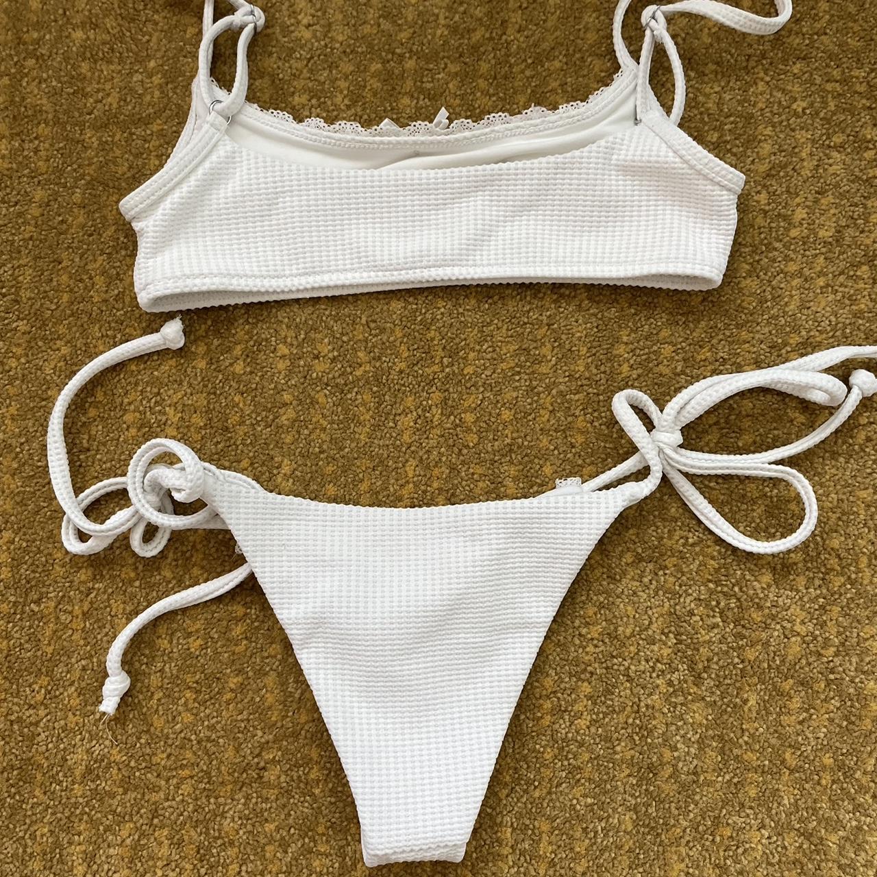 Frankies bikini set! White (not see thru) with the... - Depop