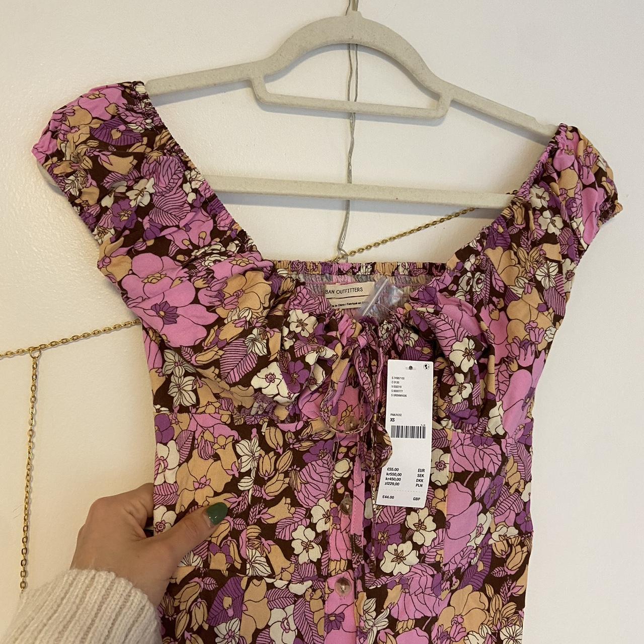 Urban Outfitters Size XS Cassie Pink Floral Mini... Depop