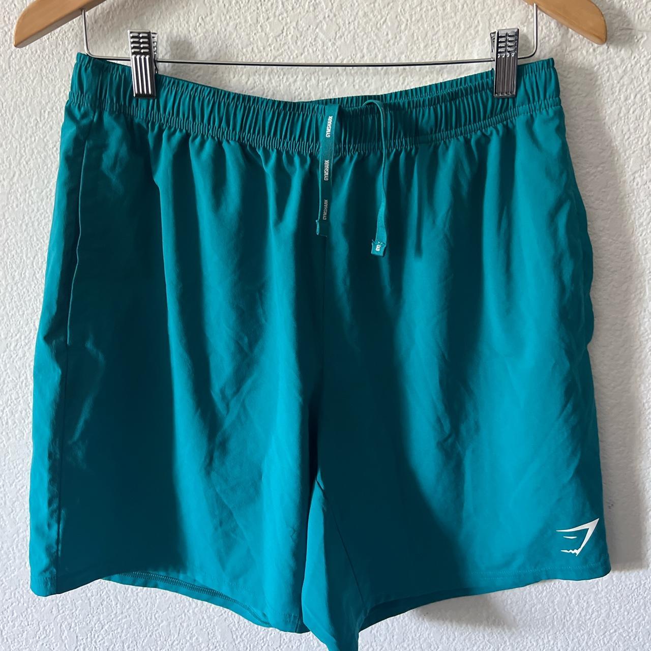 Gymshark Men's Green and Blue Shorts | Depop