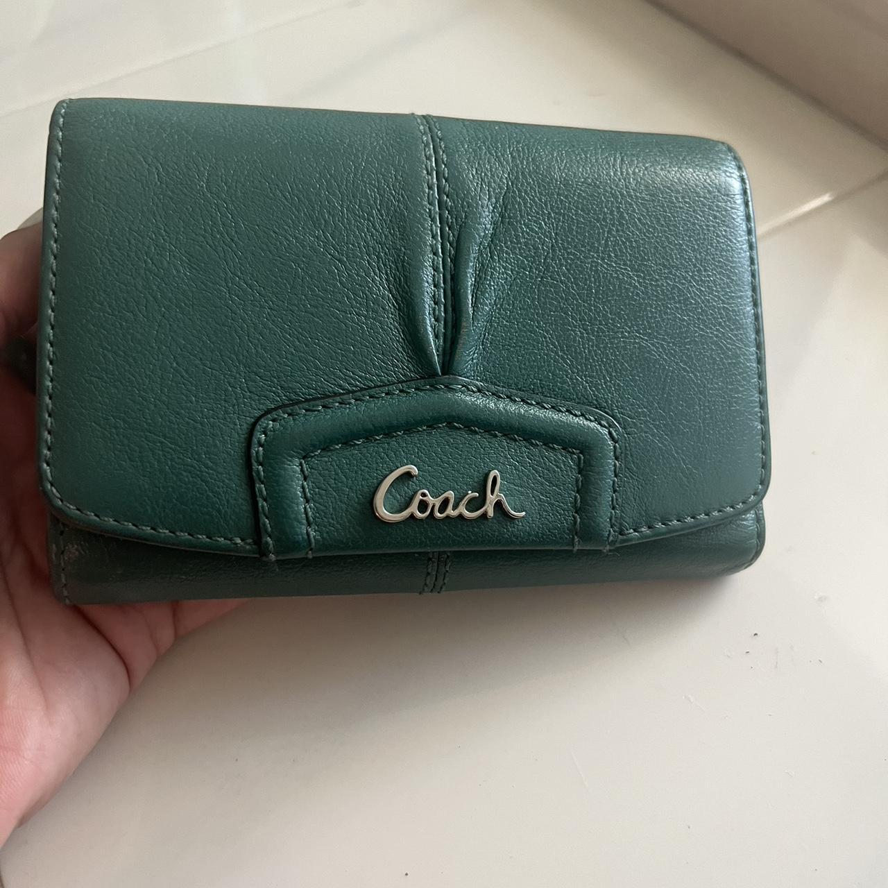 Turquoise coach 2024 wallet