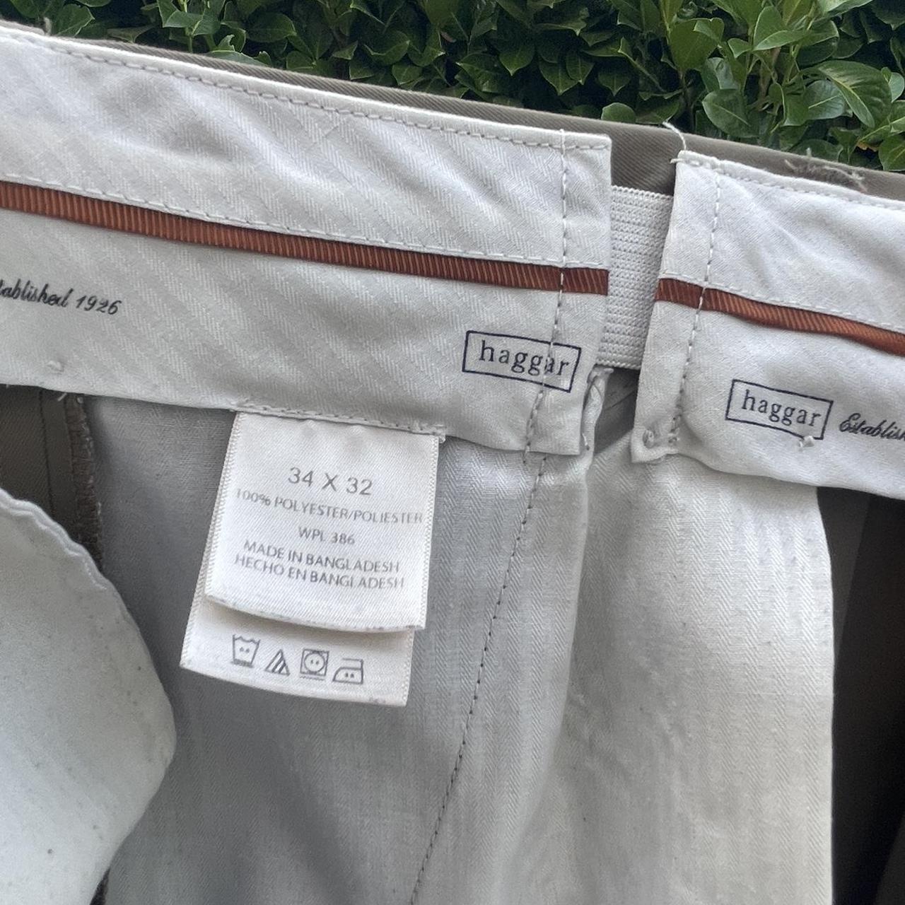 Haggar Men's Tan and Cream (4)