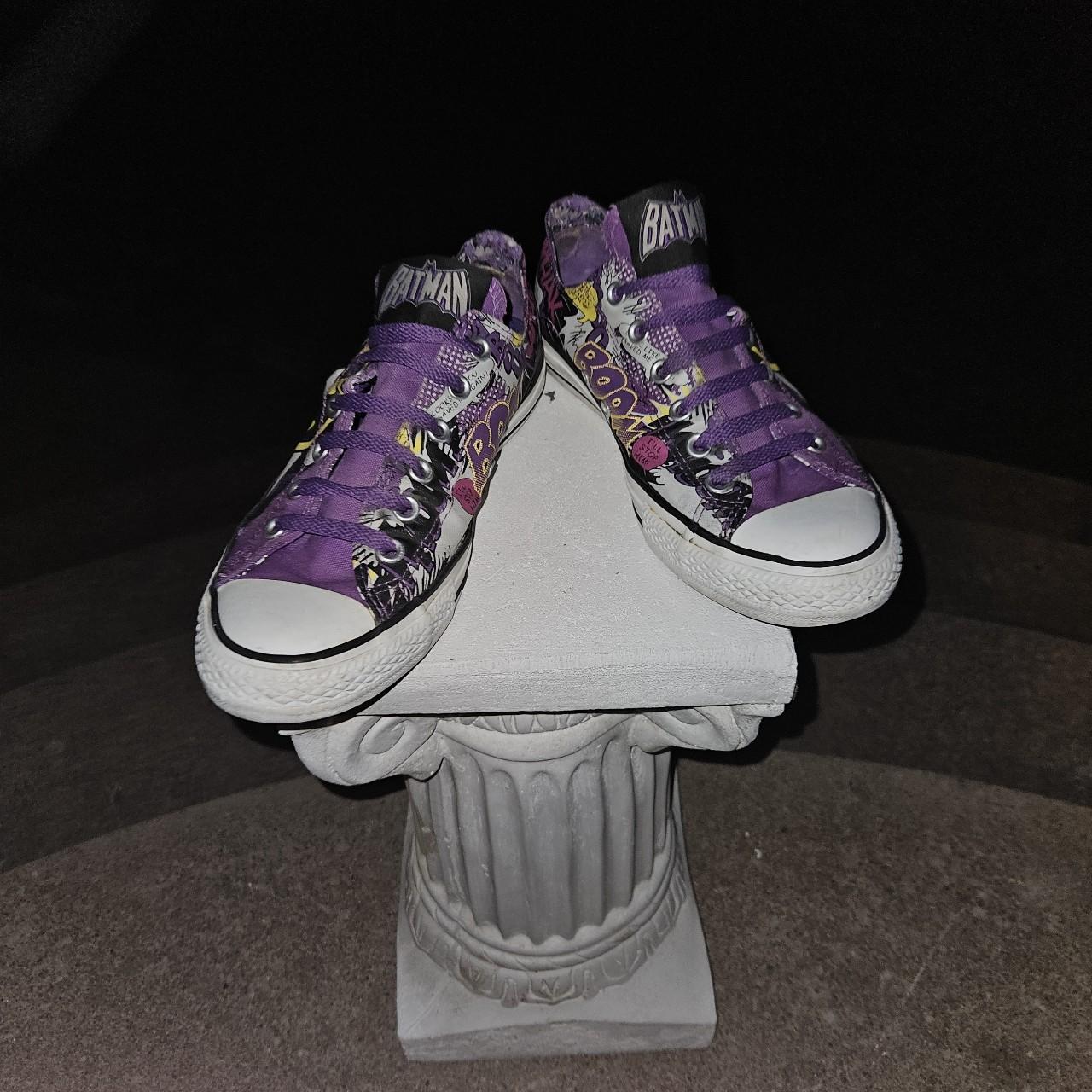 Purple low-top Batgirl Converse Size 8 A little worn... - Depop