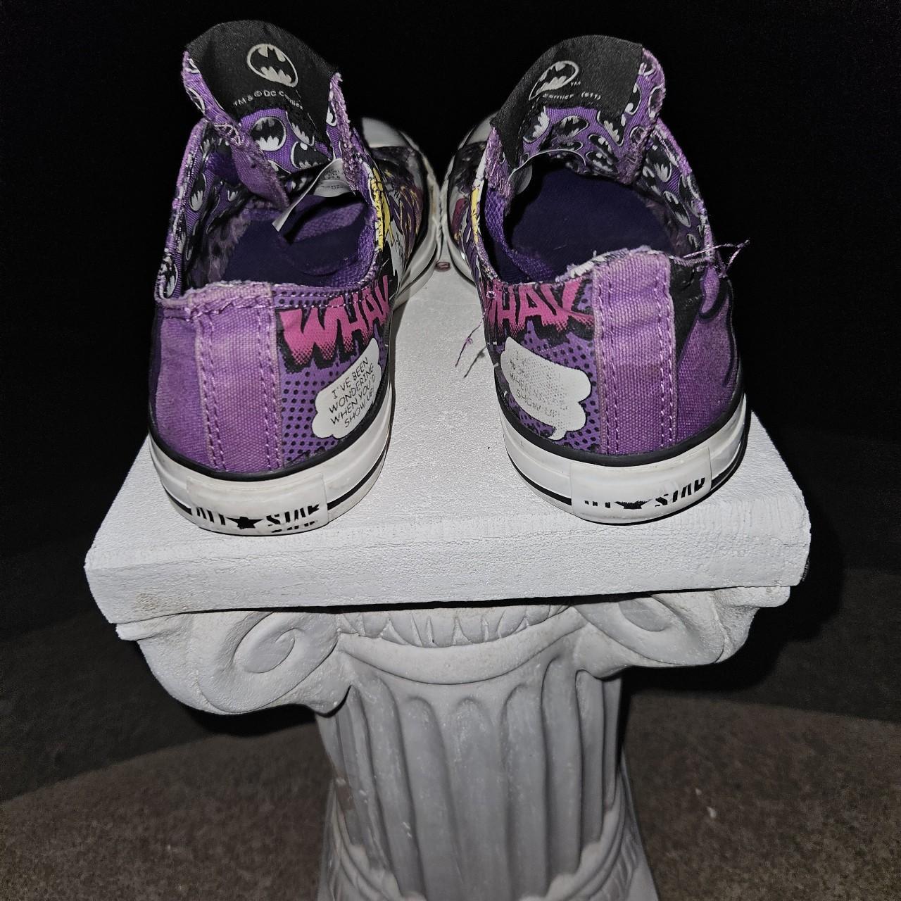 Purple low-top Batgirl Converse Size 8 A little worn... - Depop