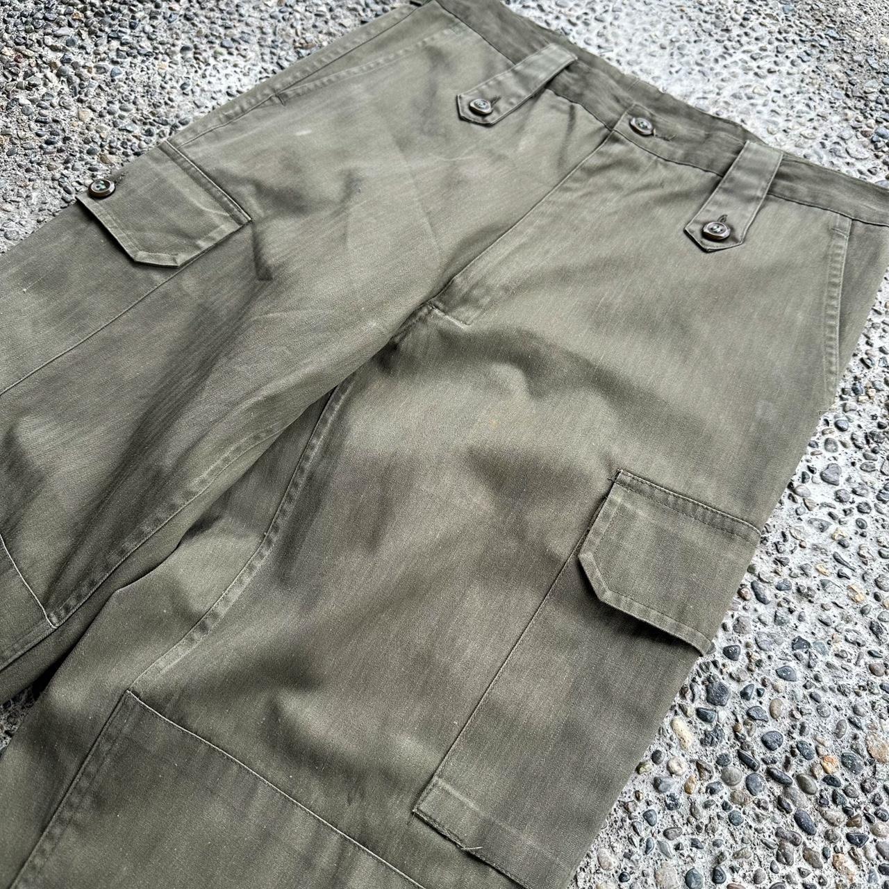 vintage 1980's Iraqi military grey cotton HBT baggy... - Depop