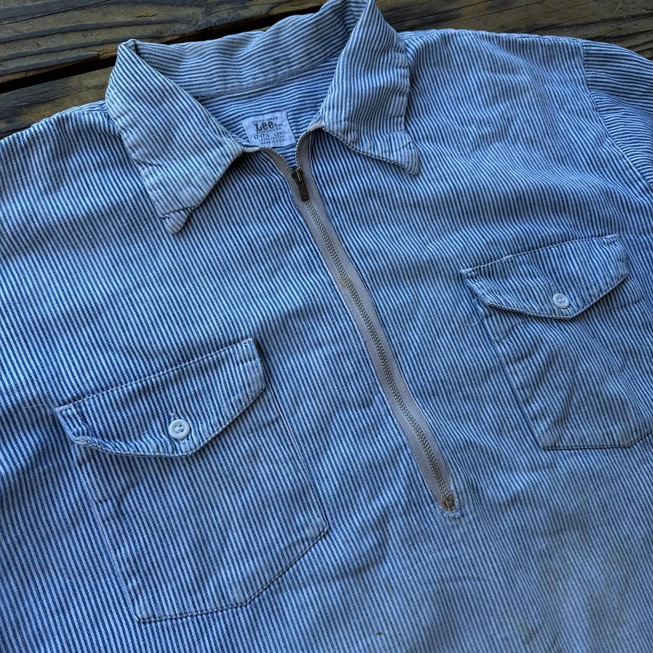 Here’s a cool 1960’s 1/4 zip hickory stripe work... - Depop