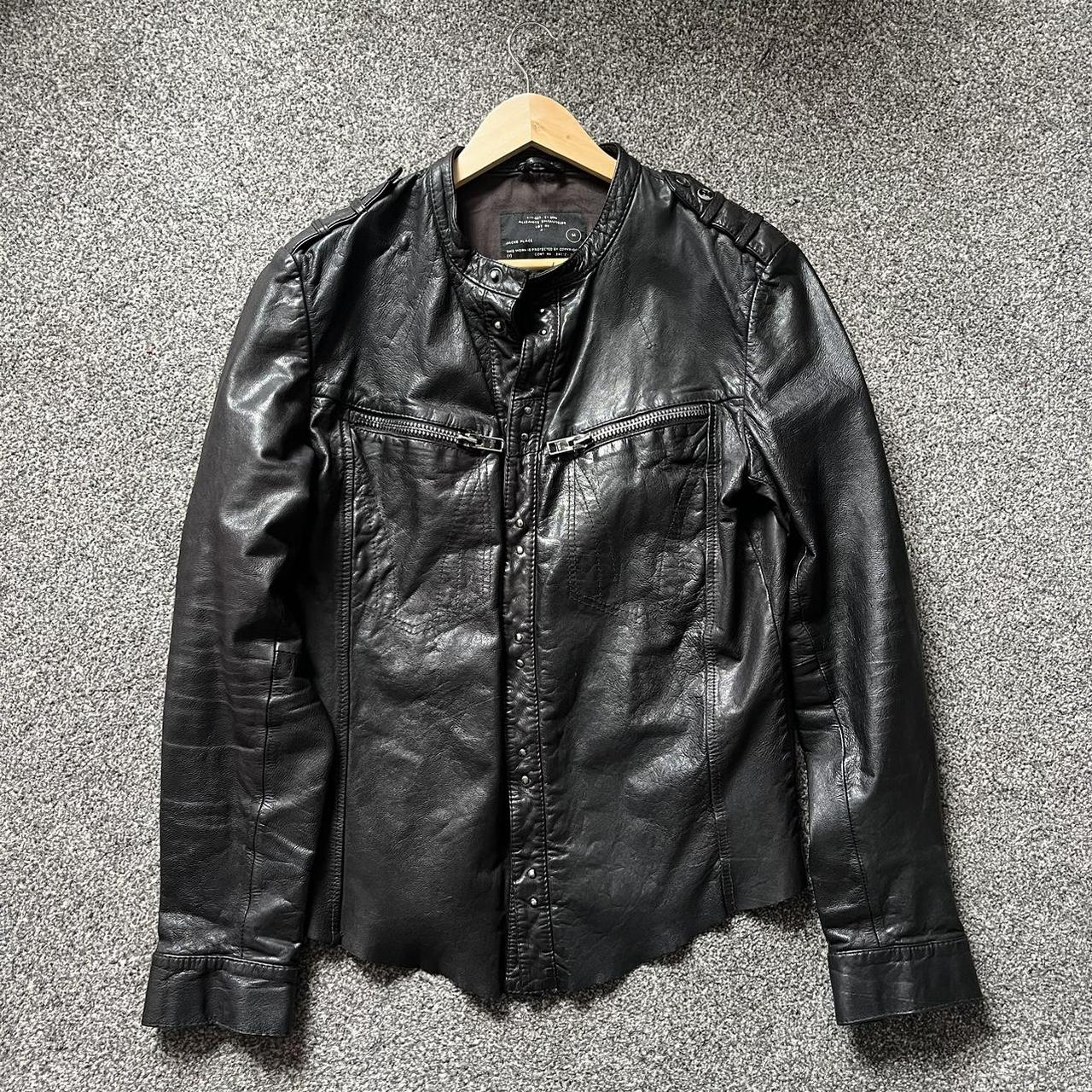 All Saints Rebell Leather Shirt Jacket Medium . Depop