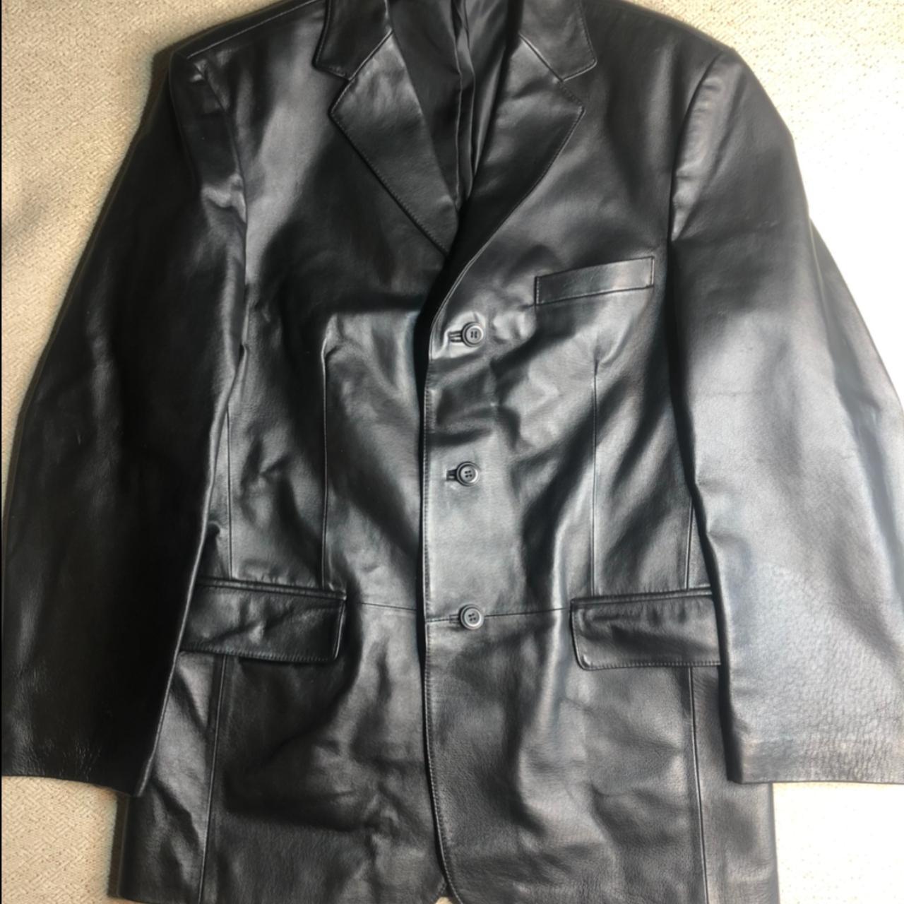 Stafford deals leather blazer