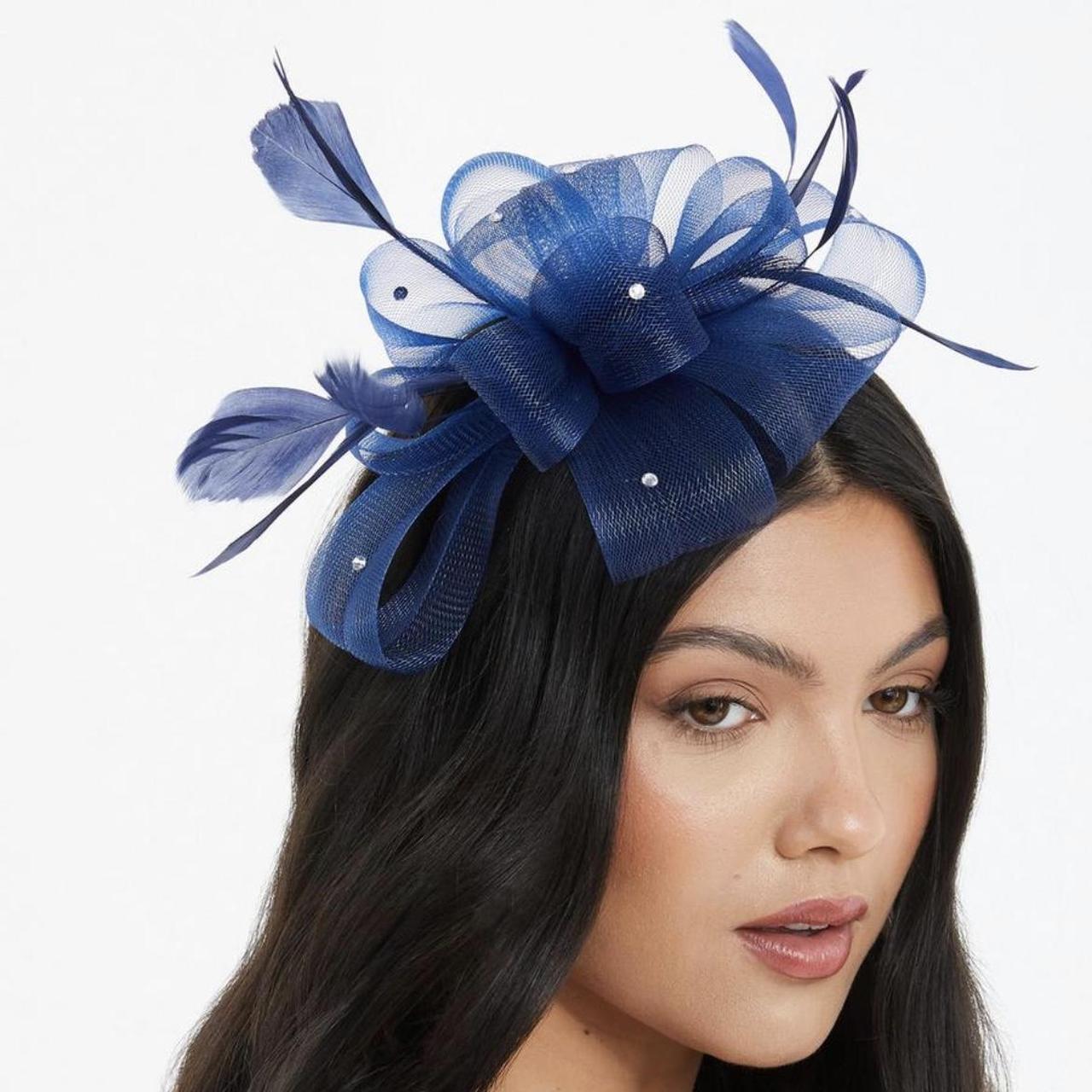 Quiz fascinator royal blue navy Brand new Depop