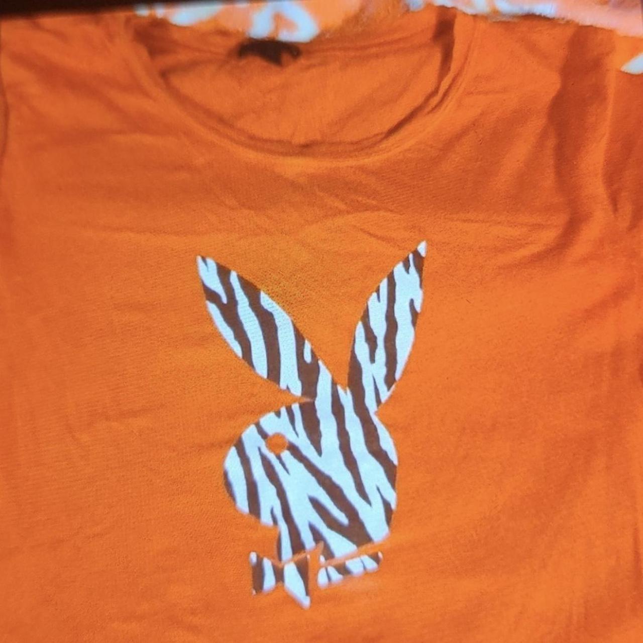 RED playboy zebra stripe shirt size L please no... Depop