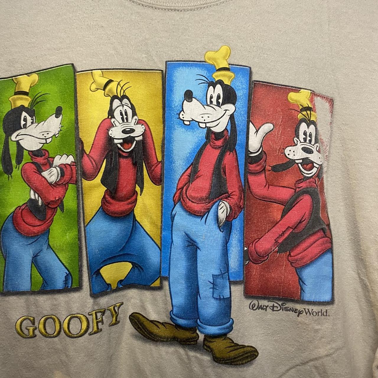 disney-men-s-tan-and-white-t-shirt-depop