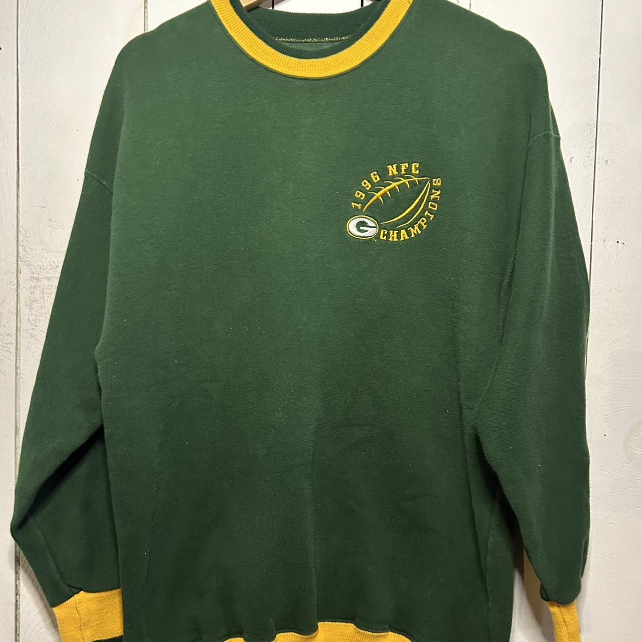 NFL Men's Yellow and Green Jumper | Depop