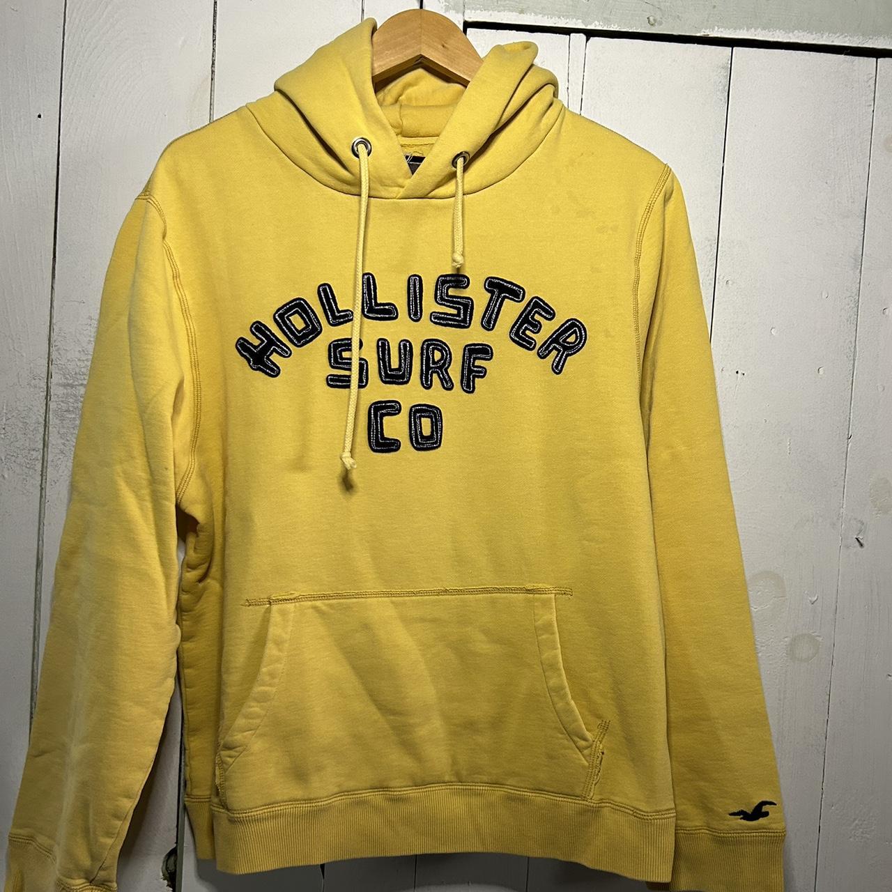 Y2K Hollister Yellow Hoodie. Tagged a large in boys... Depop