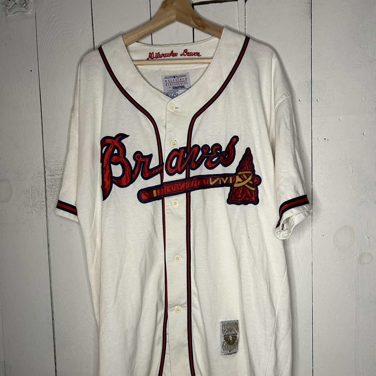 Vintage Starter MLB Milwaukee braves jersey. In good... - Depop