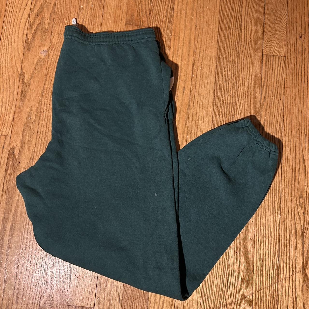 Russell Athletic green white athletic pants zipper - Depop