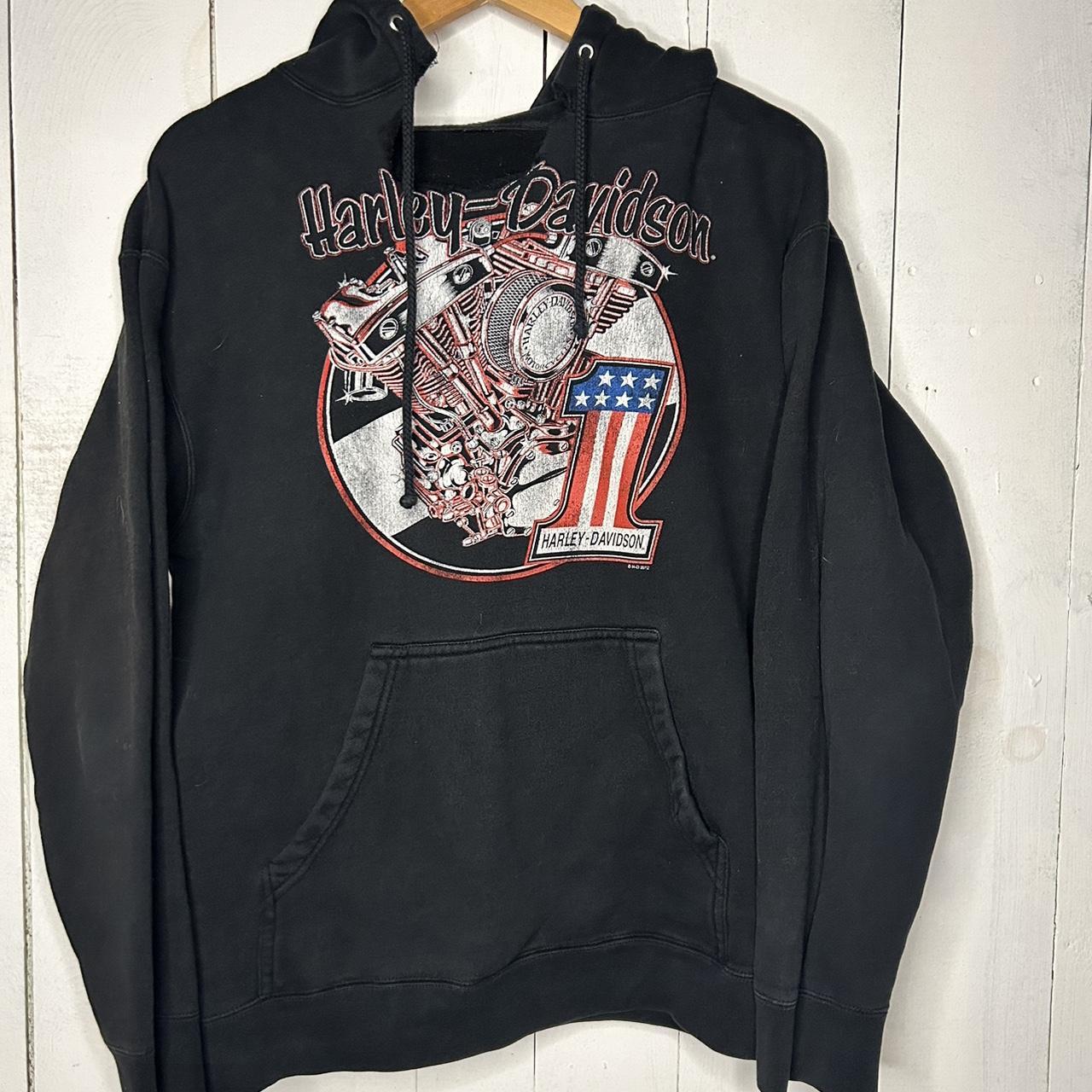 Harley Davidson hoodie. Cut size tag but would best... - Depop