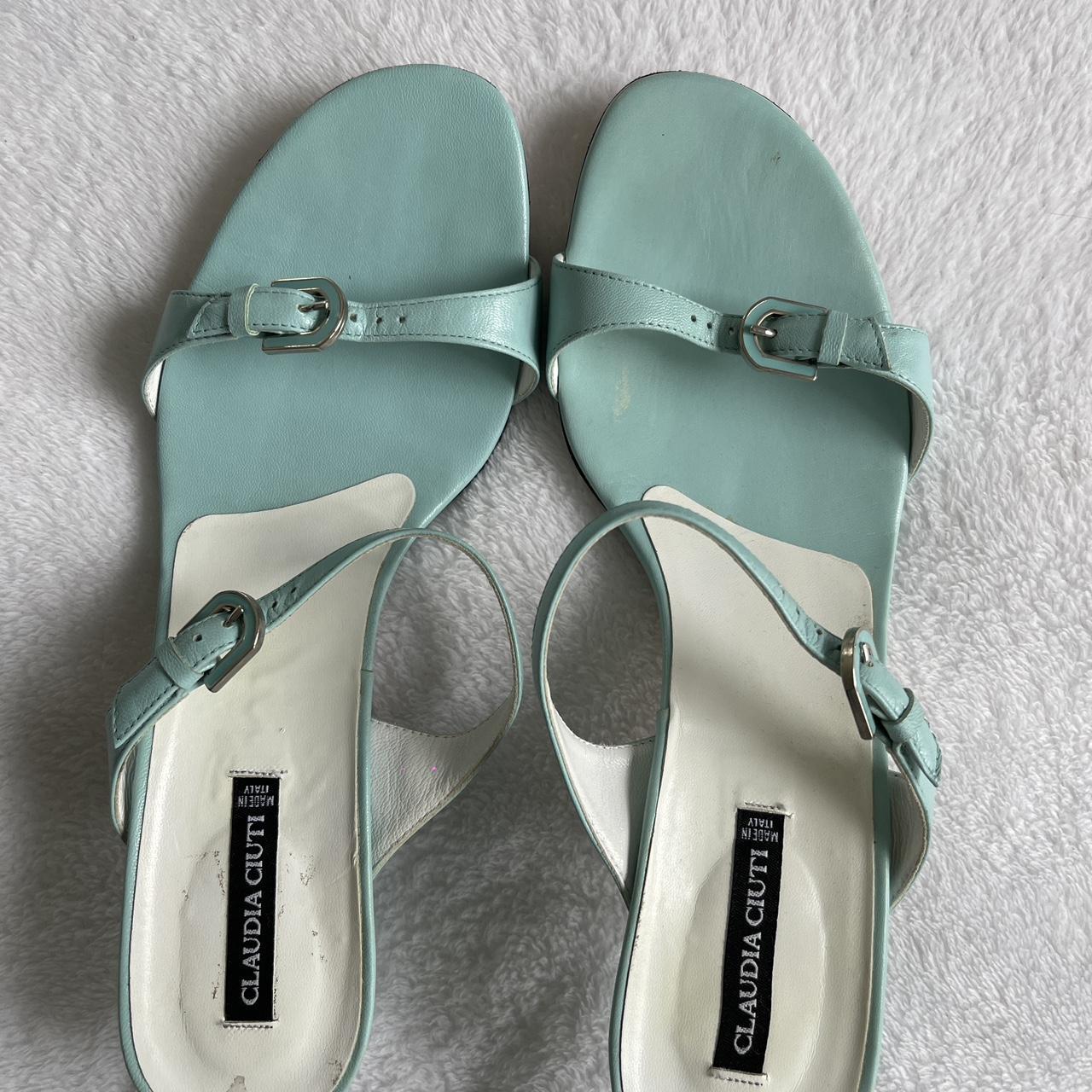 Vintage Light Blue Kitten Heel Size 9 Made in... - Depop