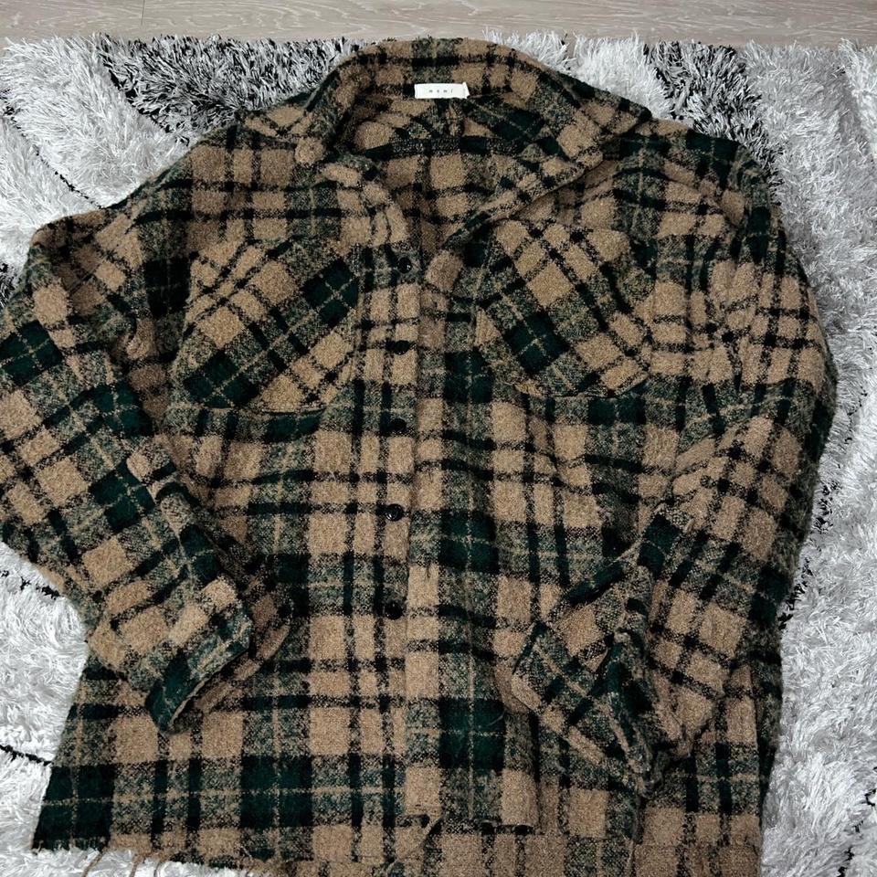 MNML Loose Woven Flannel Shacket - Size M Oversized! - Depop