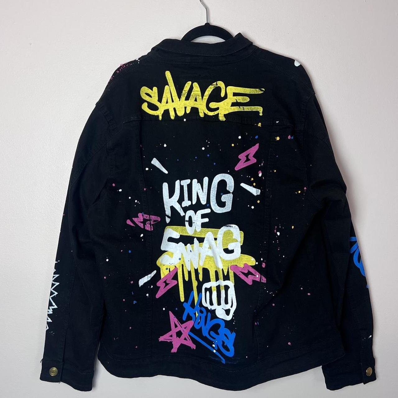 Living On The EdgeOversized Graffiti Denim Jacket – Swagg Bootique LLC